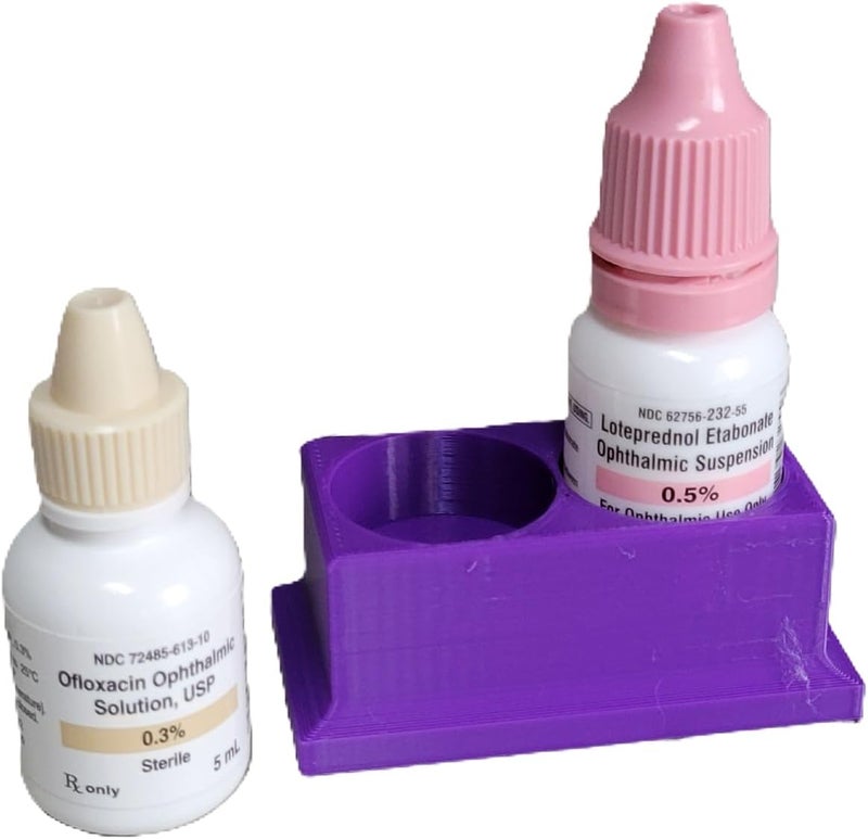 Znet3D Eye Drop Bottle Organizer, 2-Slot Stand (Purple) - Image 2